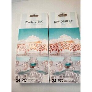 48 White Cupcake Wrappers David Tutera Laser Cut Hearts Scrolls Wedding NIB